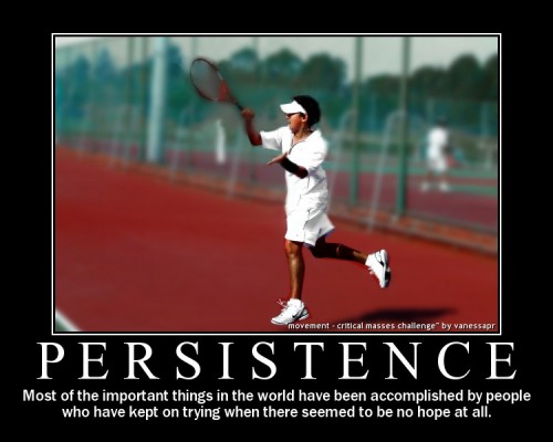 A motivational message on persistence
