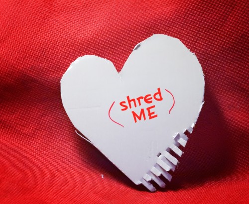 A heart ready for the shredder