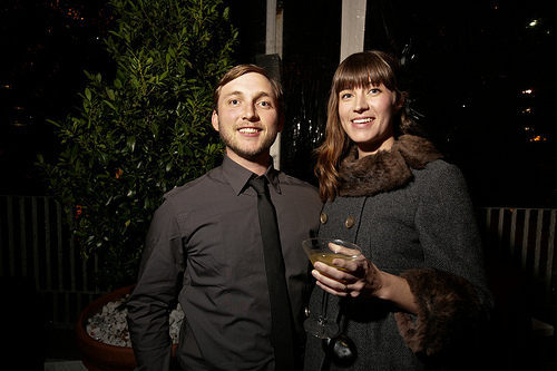 A happy couple, on a drink date