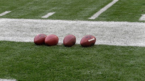 Jets @ Browns 18 Four NFL Footballs from te Jets, Browns game.