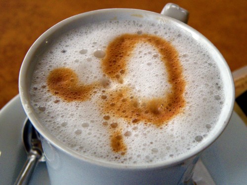 Cafe A latte with a design