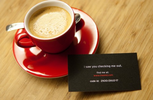 An example of a Cheek'd Card next to an Expresso