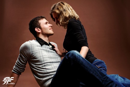 Couple Couple leaning into each other