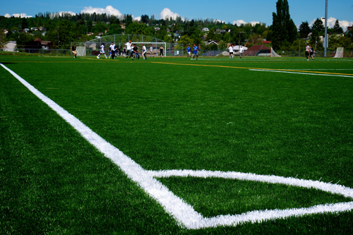 Field boundaries The boundaries of a soccer field